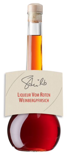 Liqueur vom roten Weinbergspfirsich
